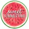 Watermelon 12" Round Sign Sweet Summertime for Wreath Center Attachment, Party & Wall Decorations